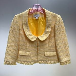 Petite LOFT Yellow Tweed Blazer